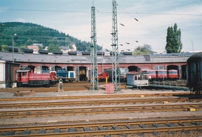 Baureihe 332 im Bw Siegen anlässlich des Bahnhofsfests am 10.08.1986